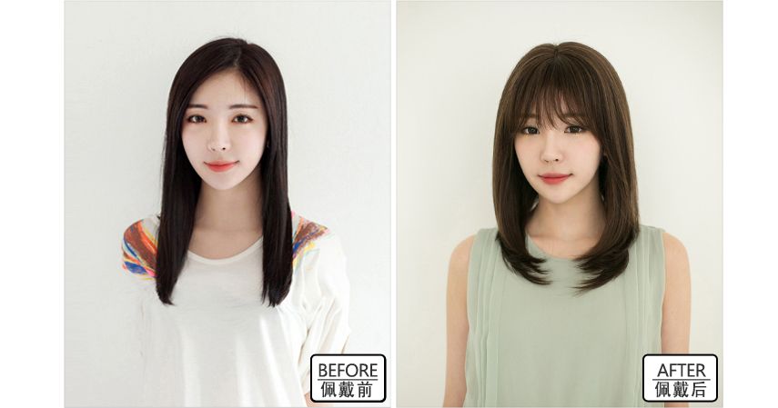 假发刘海实物图