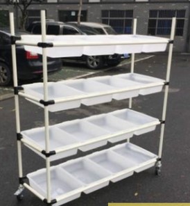 线棒架，层架，置物架，货架，拣货车122*42*160cm 复合管材，塑料筐，尺寸大小可以根据客户要求定做，细节图