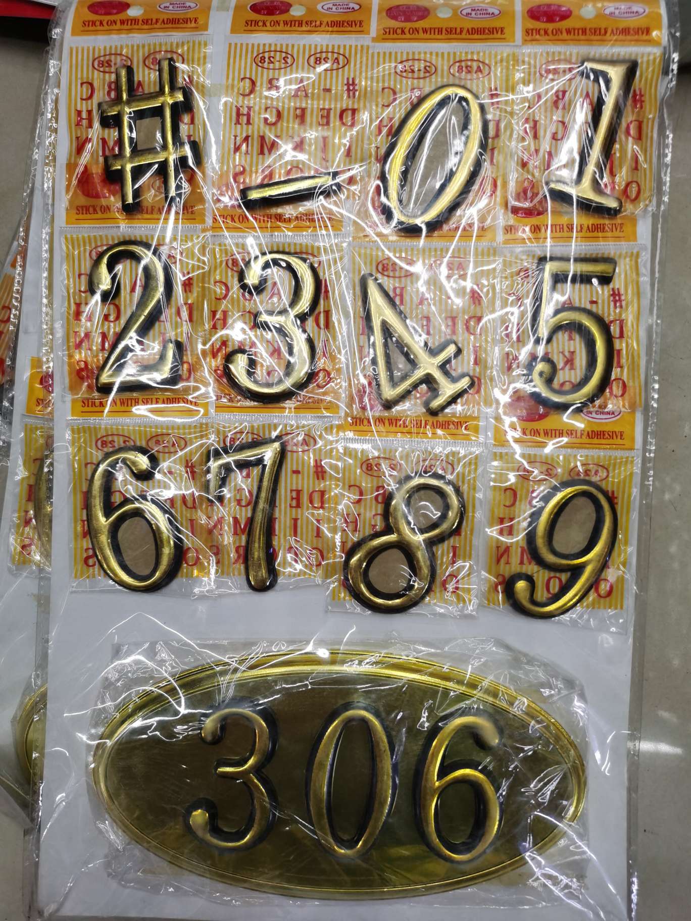 Digital signage indicator numbers Self-adhesive numbers 0-9 numeric letters door number undefined