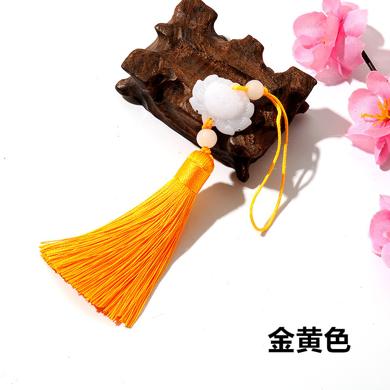 New Imitation White Jade Lotus Tassel Hanging Ho Short Fat Model Specification drawing