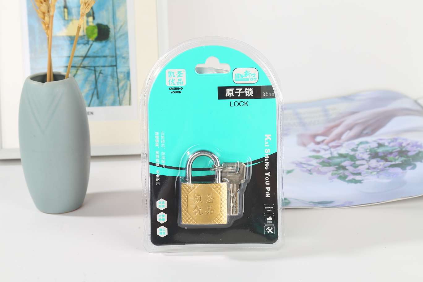 k-146 32mm Atomic lock, Cabinet Lock, Mini Lock sub-cabinet Door Lock, Drawer Lock, Household padlock, Anti-rust small Lock Head Door Lock, Dormitory Anti-theft lock details Picture