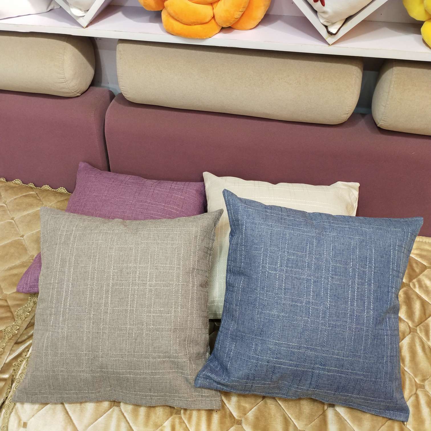 Plain color simple modern office sofa cushion car cushion plain color household living room pillow back thumbnail
