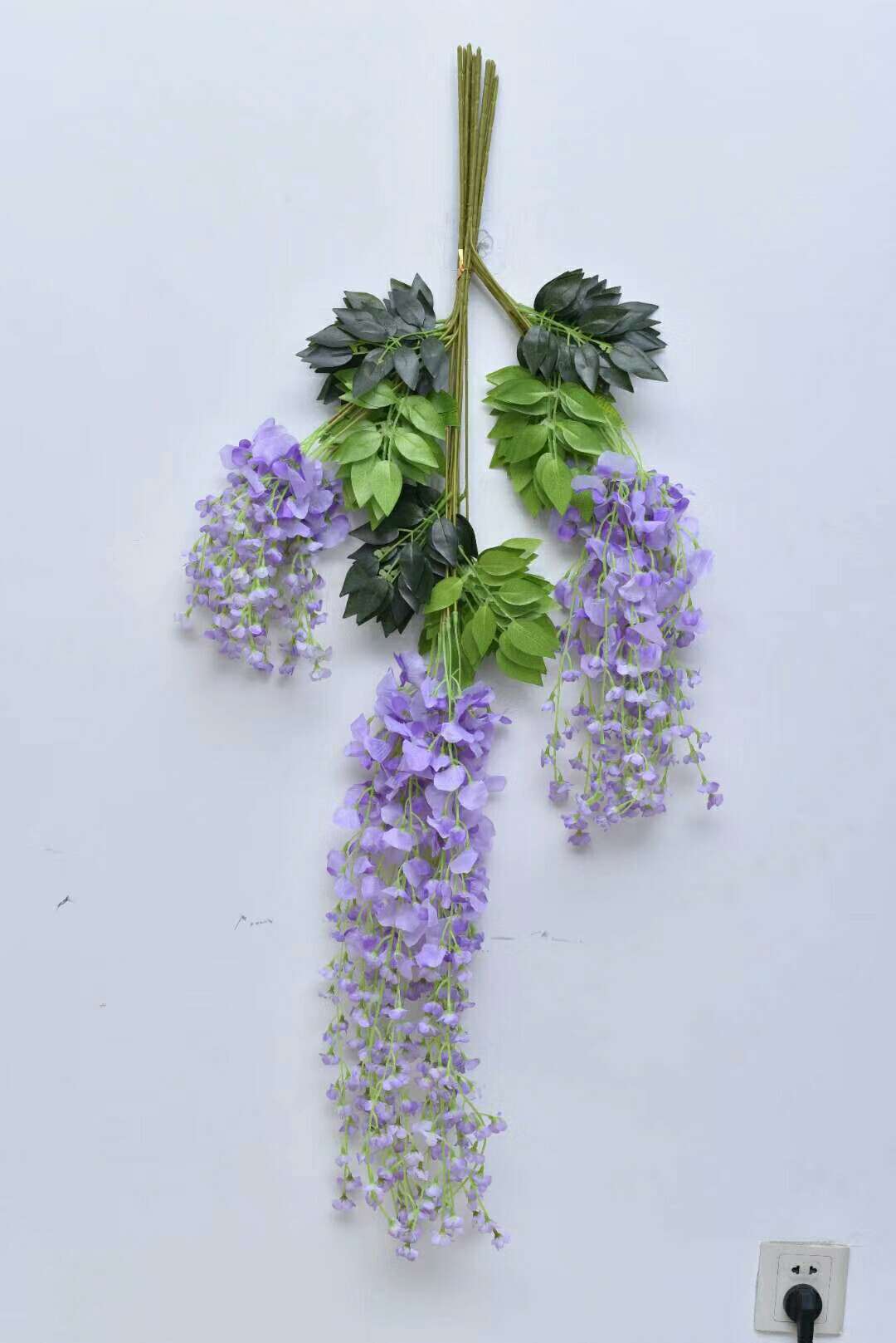 Fumin Silk Flower Factory Direct sales wedding decoration wisteria flowers, artificial flowers, living room decoration, broad bean flowers, plastic wisteria, green leaf wisteria, wisteria flower factory wholesale, long wisteria flowers undefined