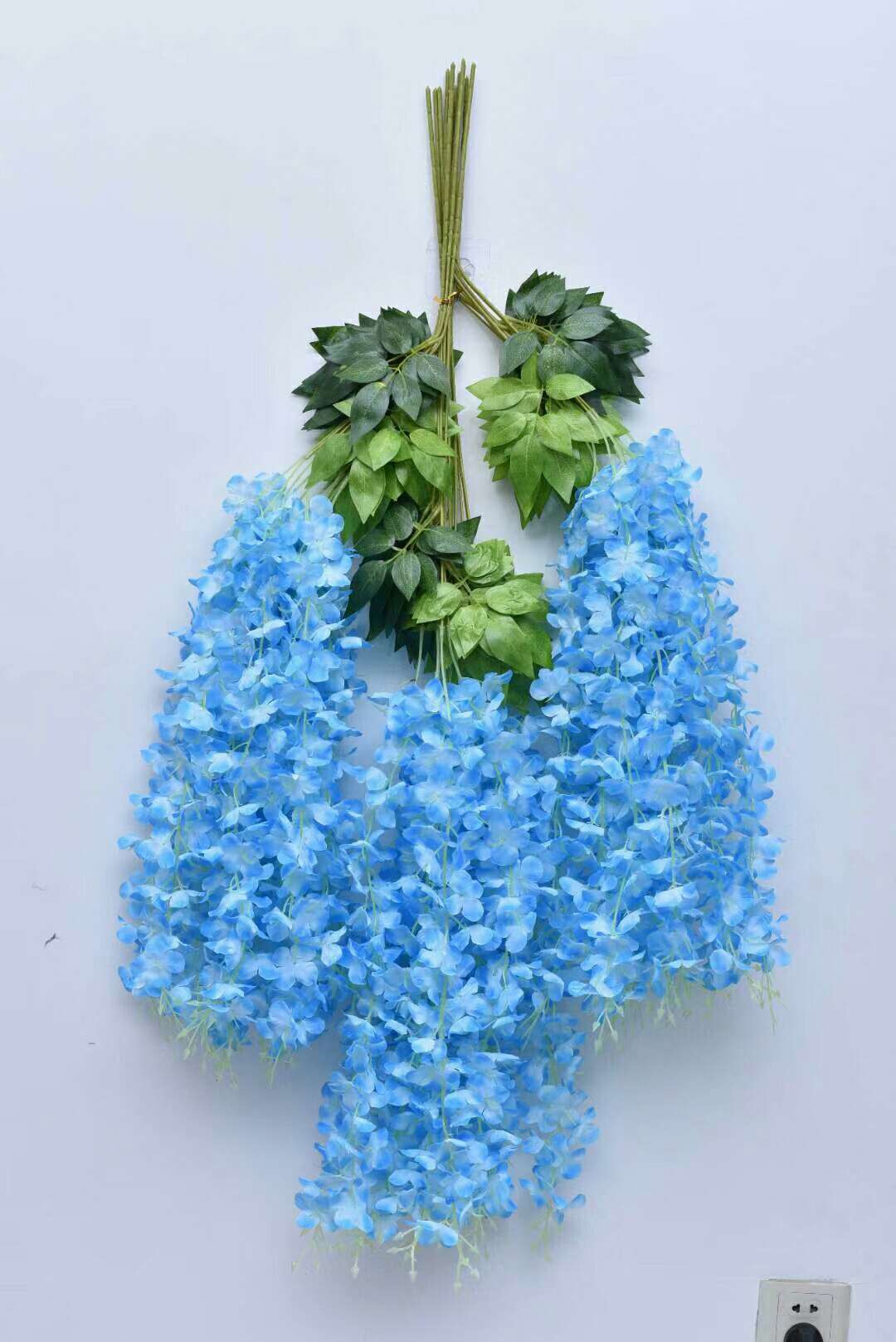 Fumin Silk Flower Factory Direct sales Wedding decoration wisteria flowers, artificial flowers, living room decoration, broad bean flowers, plastic wisteria, green leaf wisteria, wisteria flower factory wholesale, dense long wisteria flowers undefined