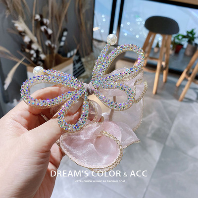 Butterfly Flower jewelry, gauze rubber band net tube butterfly