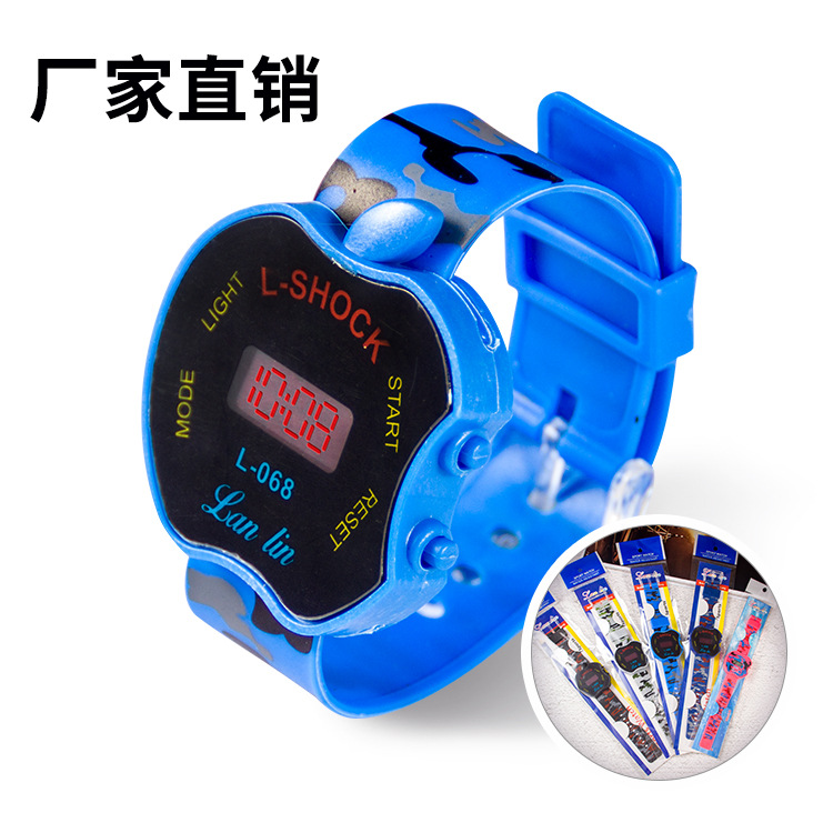 淘宝赠品迷彩图案儿童手表 男女款儿童 电子led红灯手表 厂家直销图