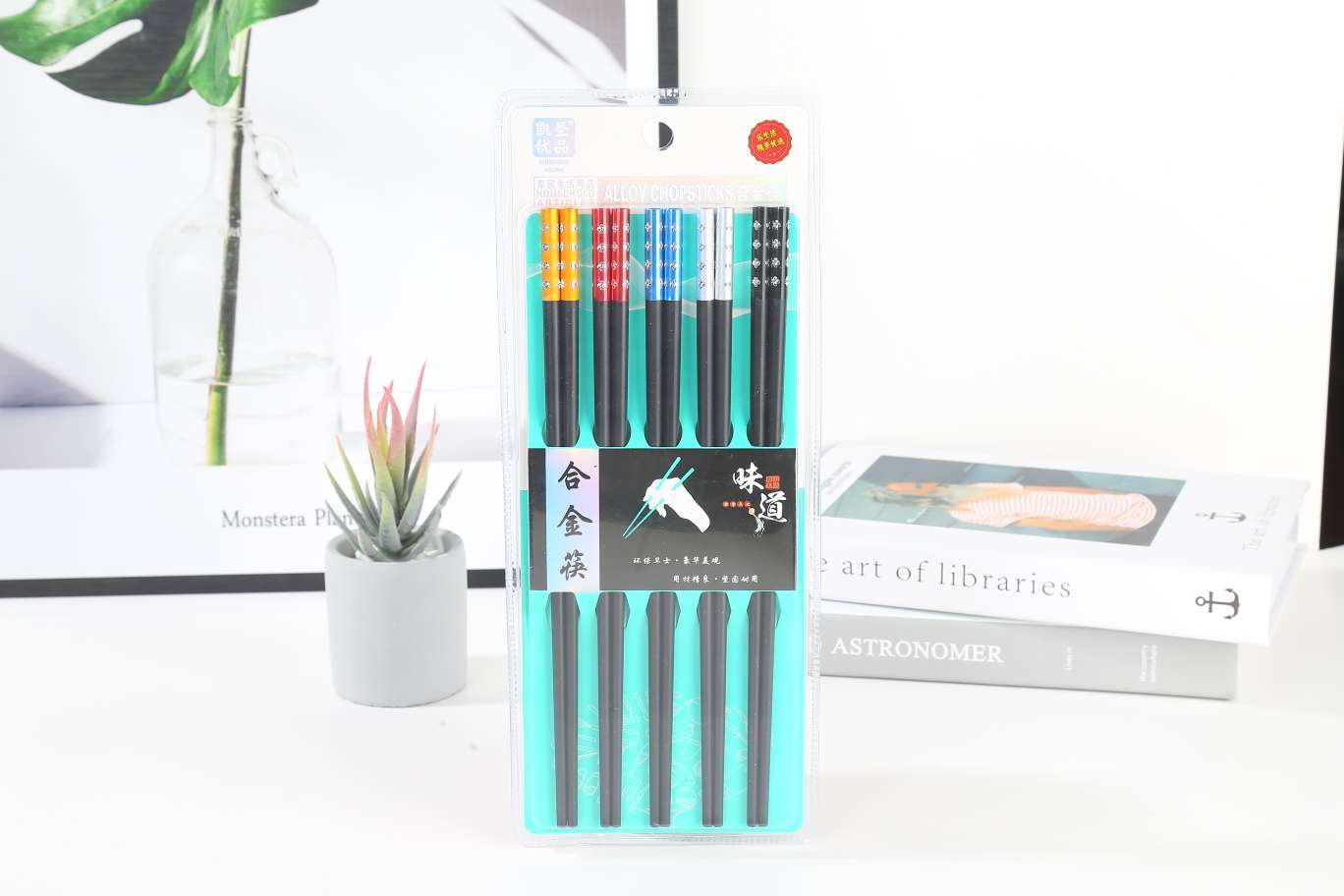 k-202 Household high-end alloy chopsticks, 1 person, 1 color, 10 pairs set, anti-slip, high-temperature resistant, easy to clean, quick chopsticks