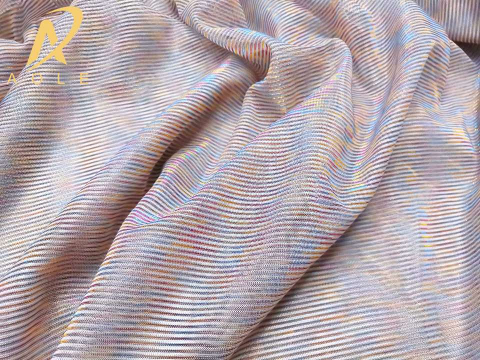 Tricolor Slideshow Silk Multi-Color Bright Silk Summer Swimsuit Sag Mesh Cloth Thin Clothing Half Skirt Fabric details Picture
