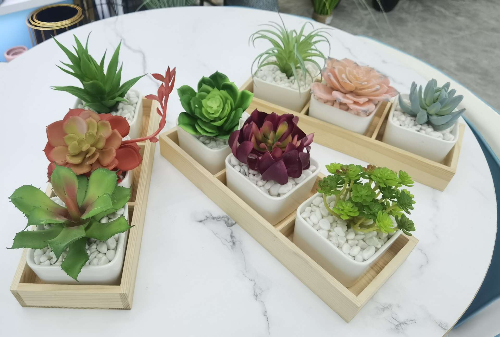 Simulated succulent plant potted plants, bonsai sets, home decoration items, coffee tables, TV cabinets, dining tables, tabletop decorations, best-selling products for foreign trade details Picture
