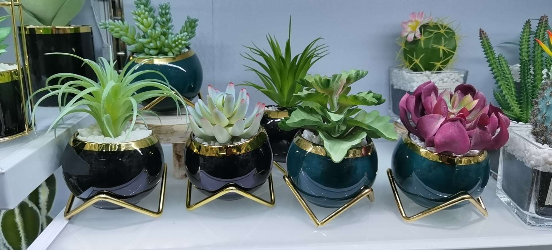 Light luxury ceramic simulation succulent plant potted bonsai