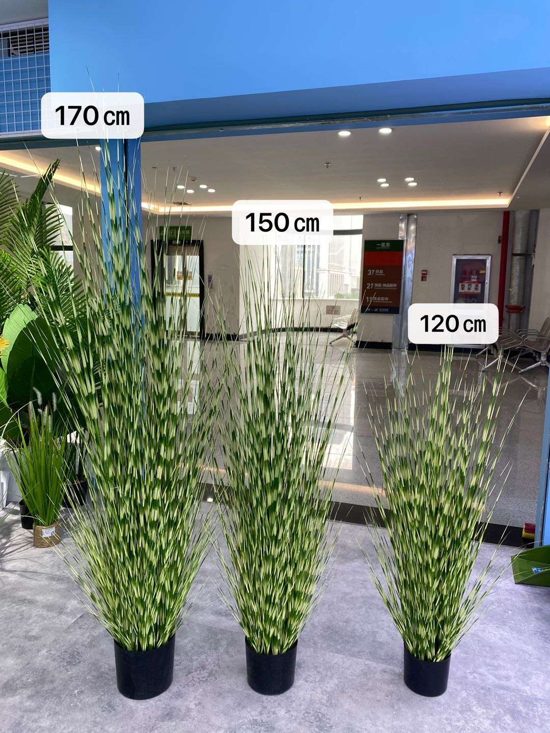 Simulated reed and onion grass potted bonsai, a popular online hit, is a large decorative item for wedding and restaurant decoration details Picture