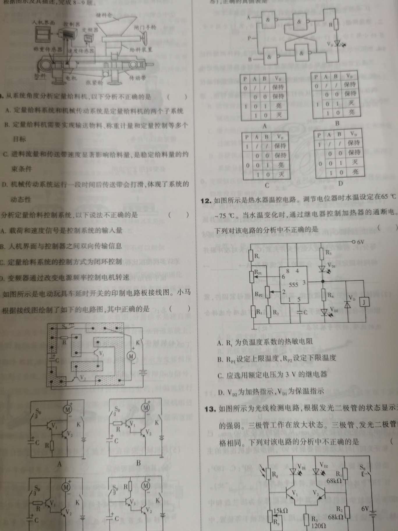 高考模拟通用技术产品图