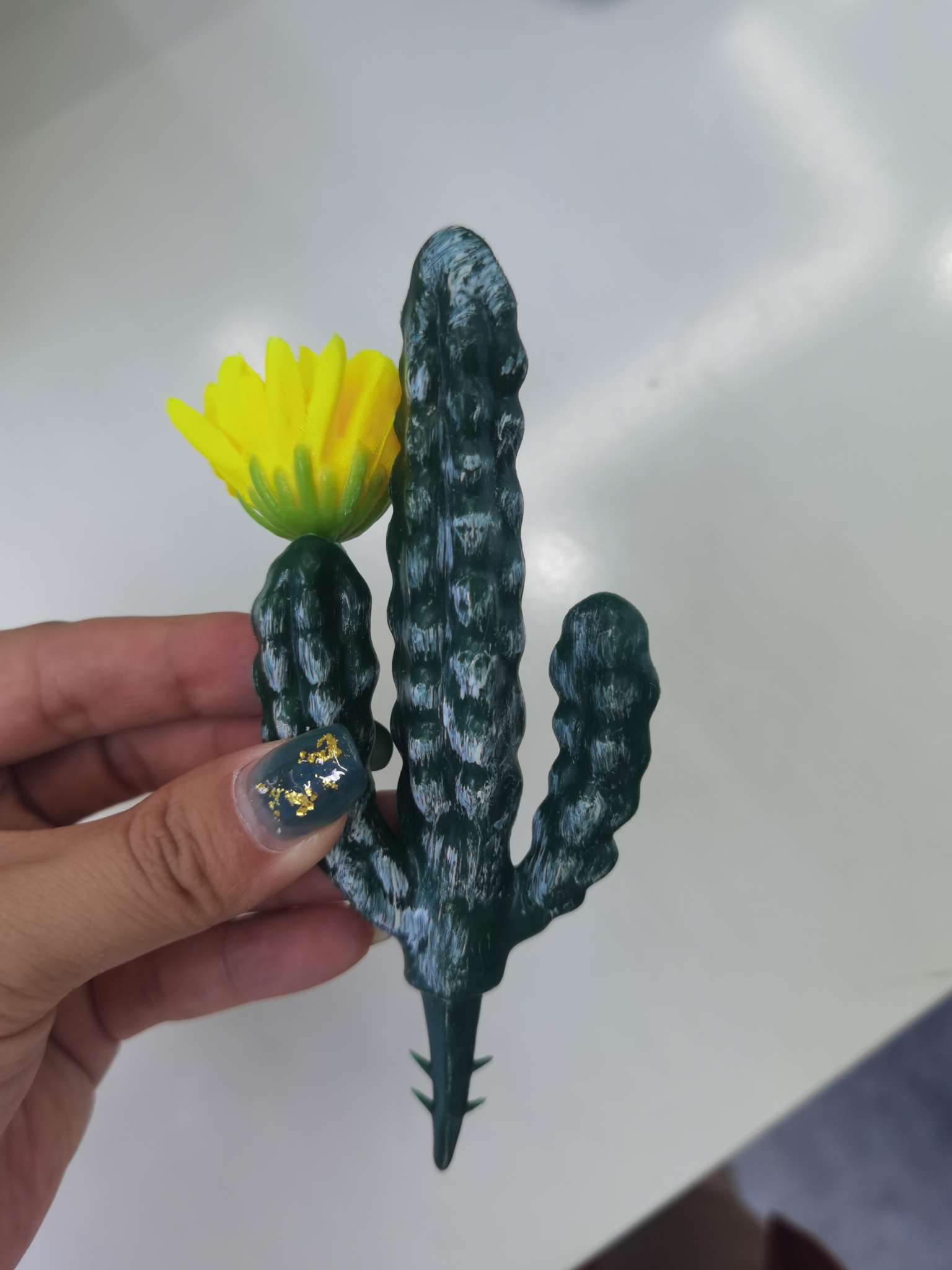 Simulated succulent plant - cactus with flowers details Picture