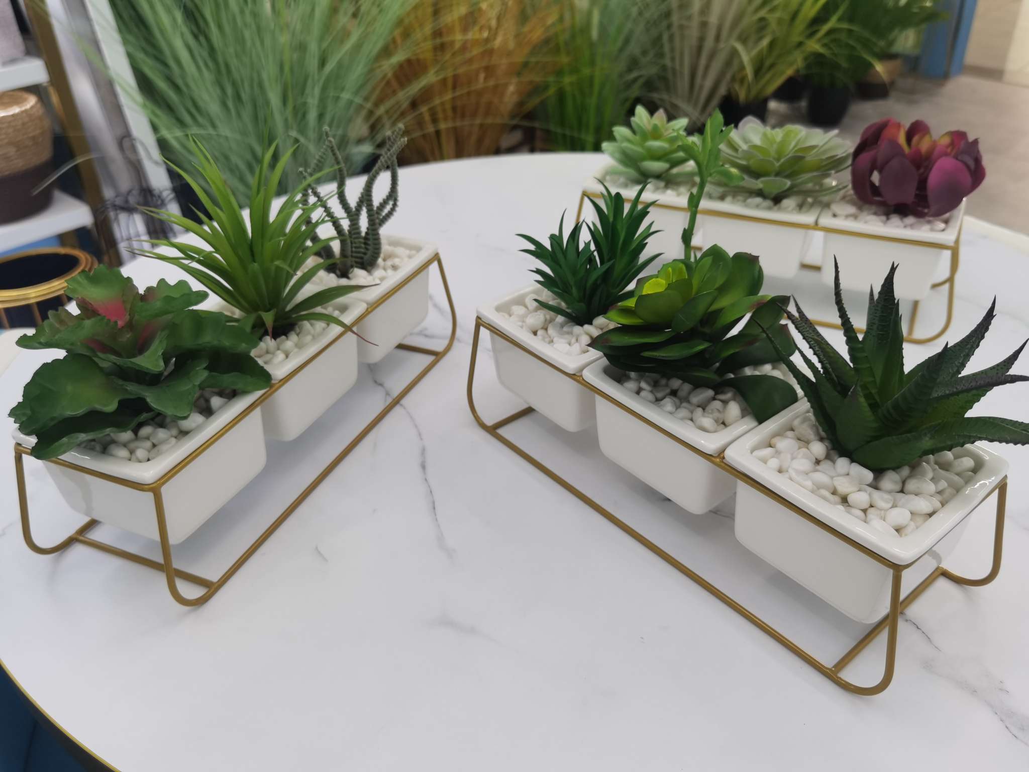 Simulated succulent plant potted plants and bonsai combination sets, home decoration ornaments, coffee tables, TV cabinets, dining table surface decorations, foreign trade retail details Picture