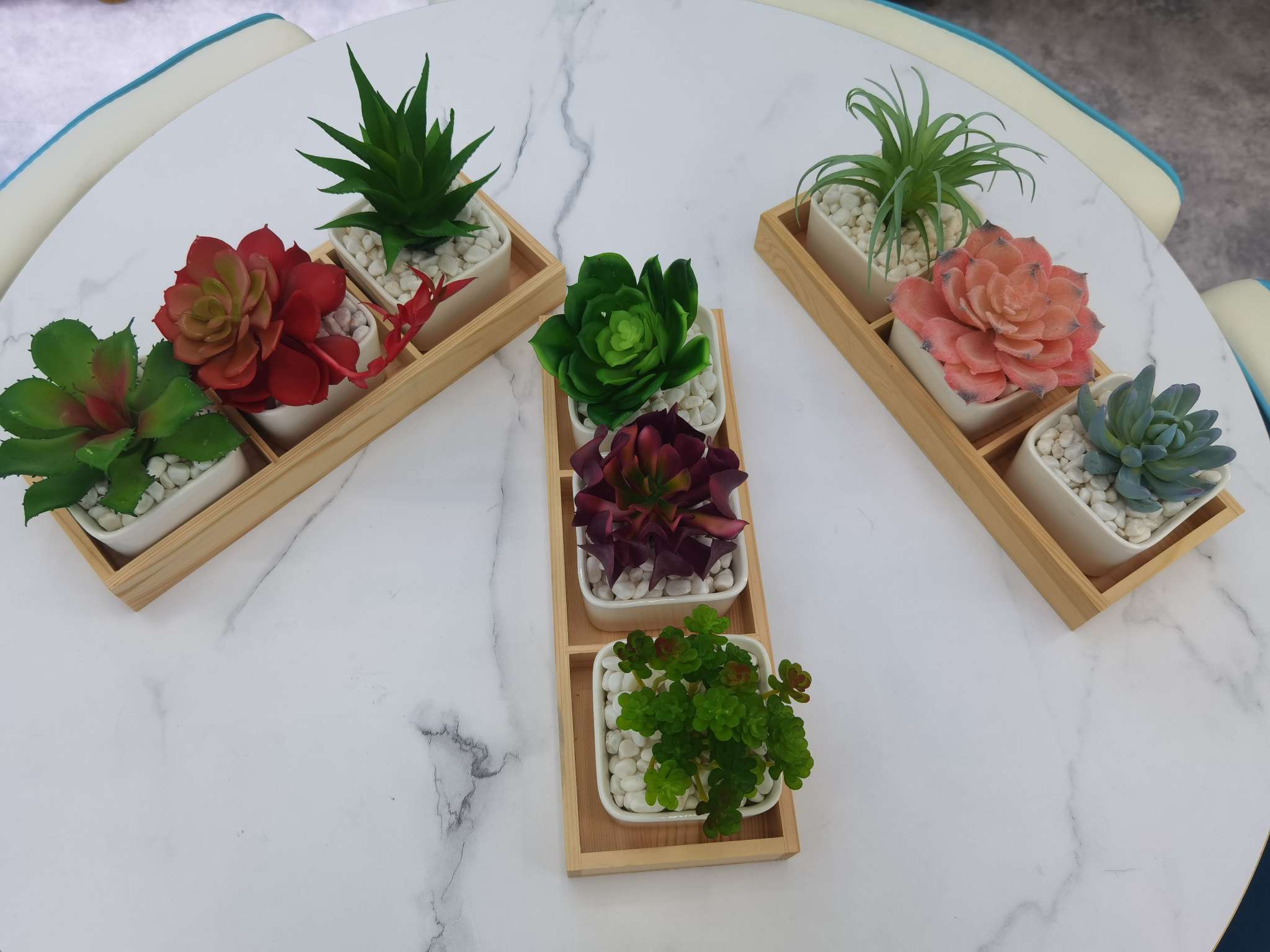 Simulated succulent plant potted plants, bonsai sets, home decoration items, coffee tables, TV cabinets, dining tables, tabletop decorations, best-selling products for foreign trade Application Scenario