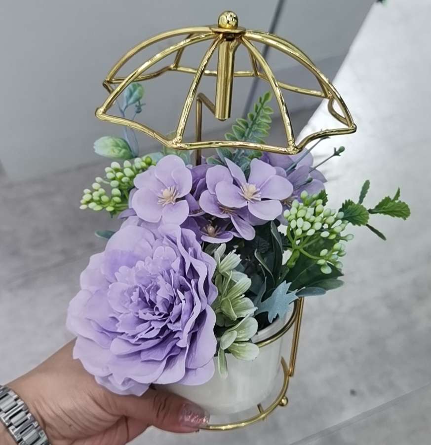 Hanlv Handicrafts, creative sun umbrellas, artificial flower potted plants, bonsai decorations details Picture