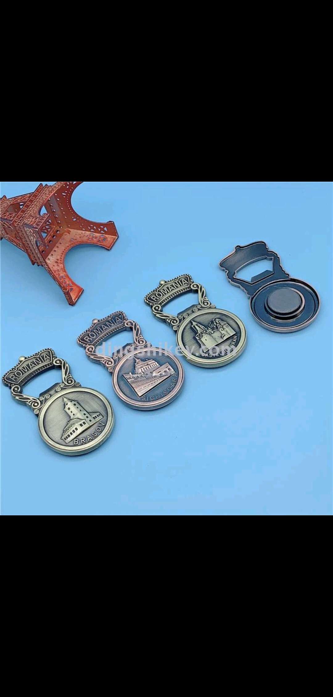 Guangdong zinc alloy Romanian ancient building with antique color and magnetic fridge magnets