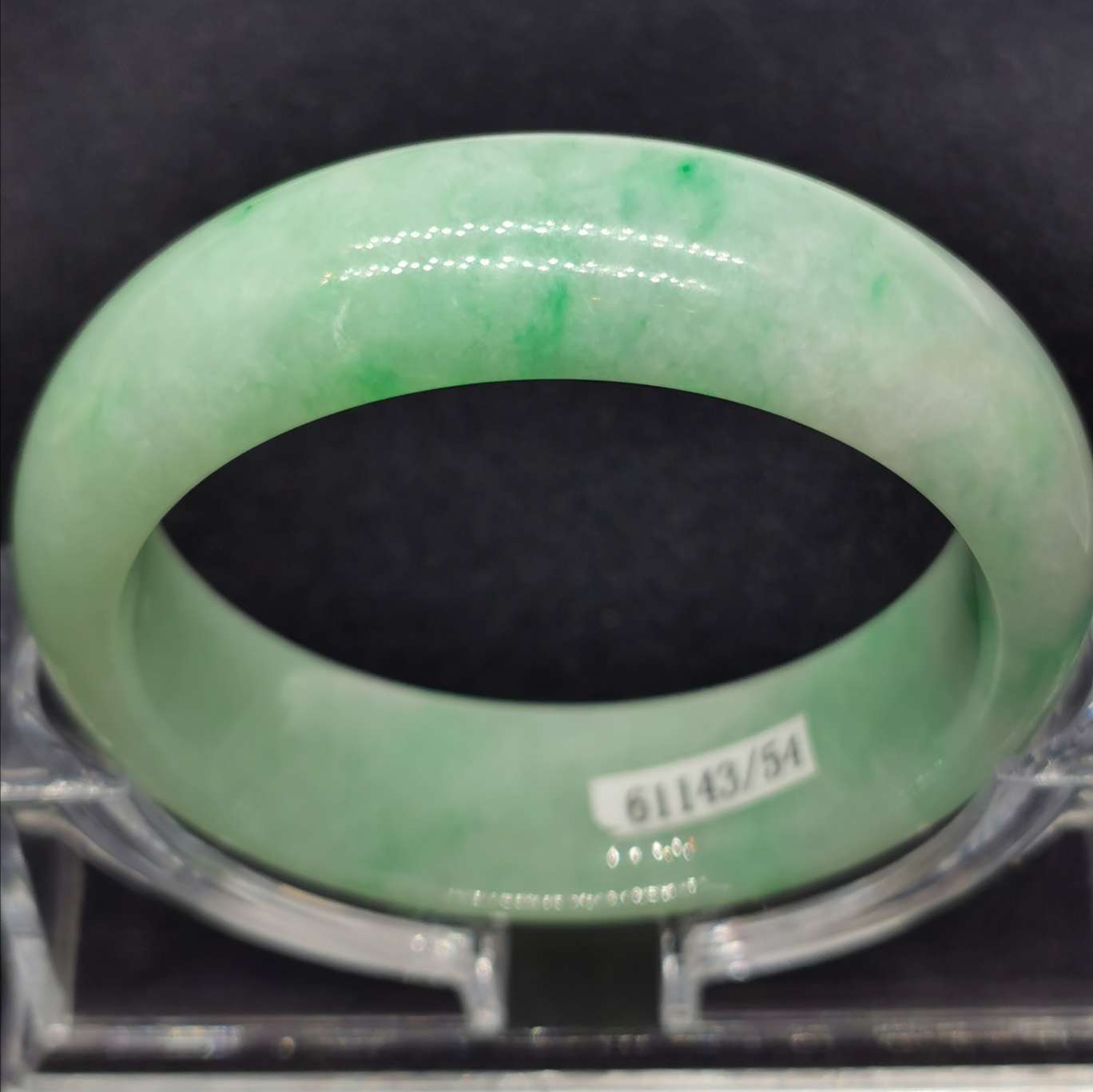 Floating green bracelet Burma natural emerald A ring mouth size of 54.7mm thumbnail