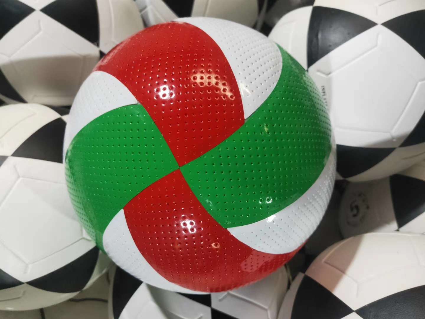Red, white, blue volleyball