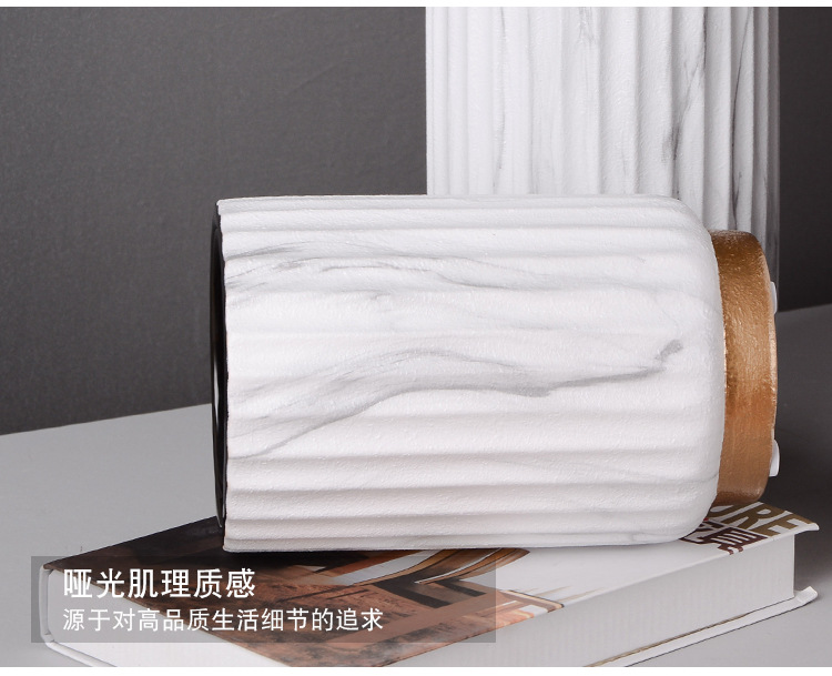现代简约陶瓷花瓶北欧家居装饰品大理石纹插花花器客厅摆件工艺品 https详情图6
