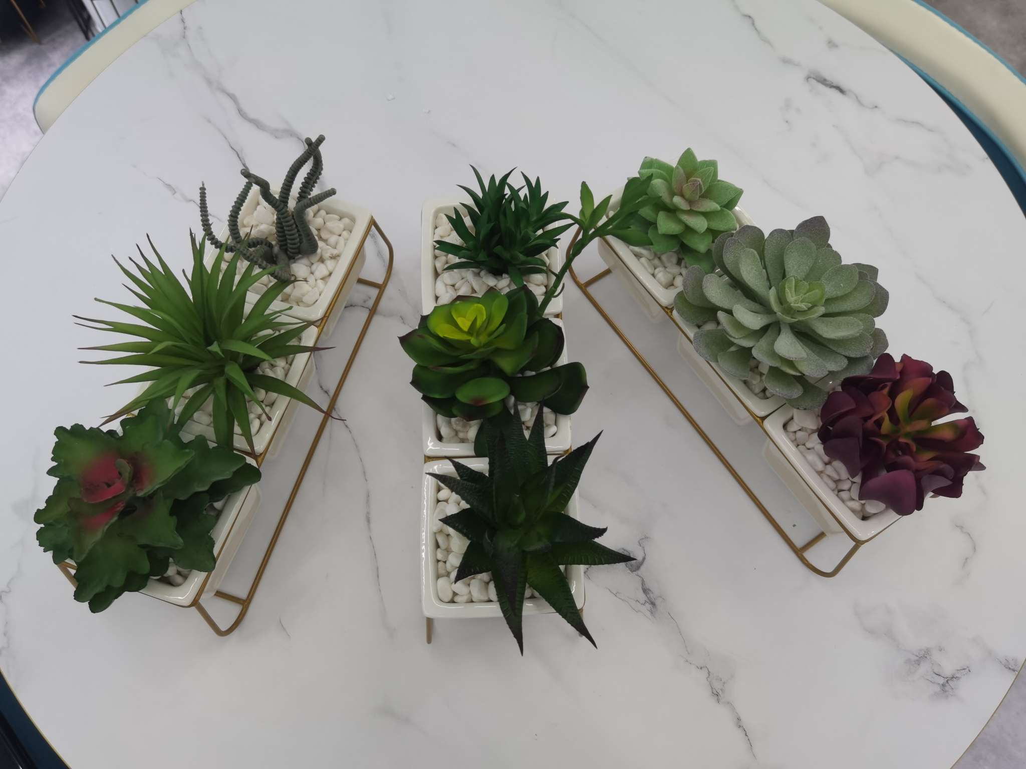 Simulated succulent plant potted plants and bonsai combination sets, home decoration ornaments, coffee tables, TV cabinets, dining table surface decorations, foreign trade retail Item Picture