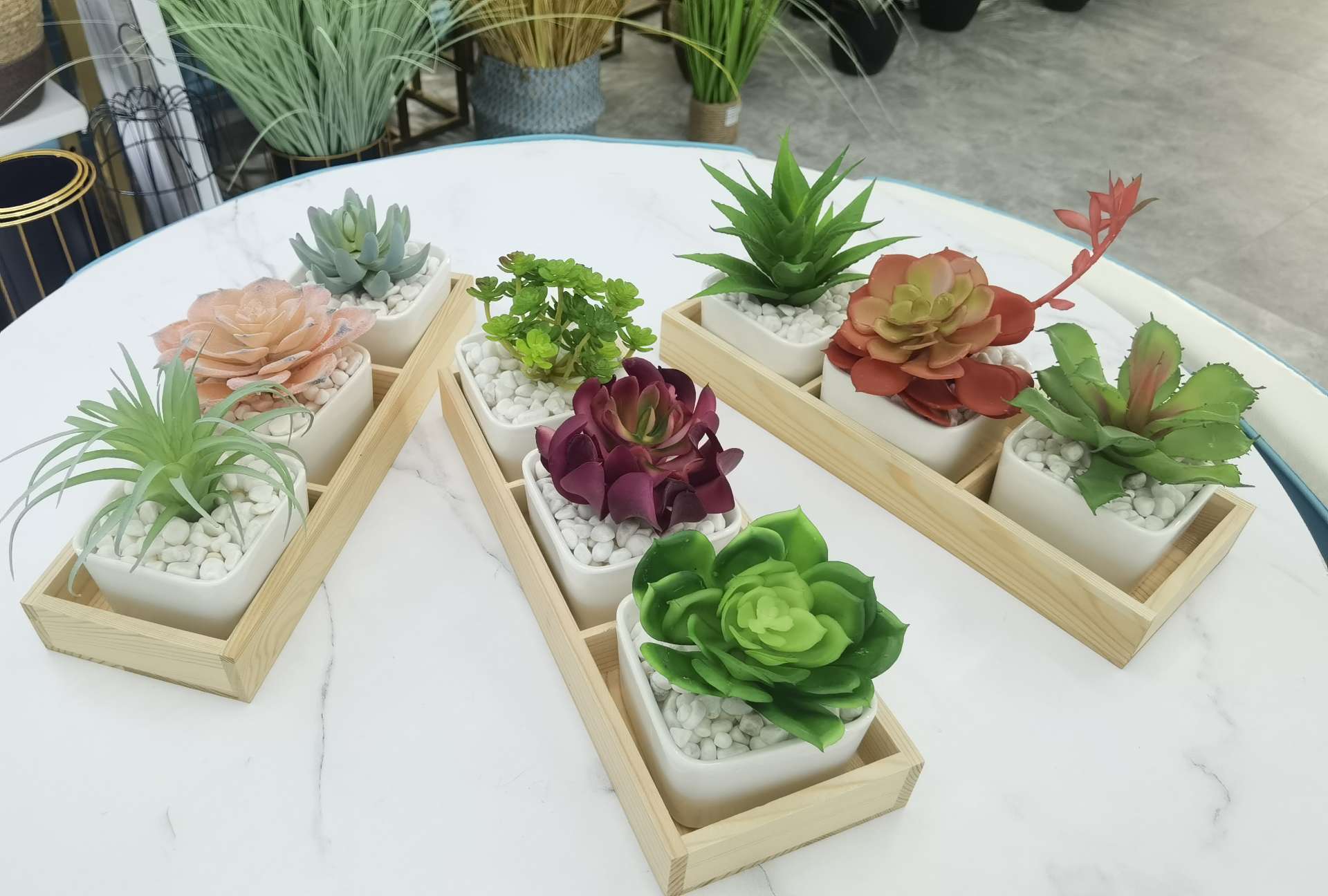 Simulated succulent plant potted plants, bonsai sets, home decoration items, coffee tables, TV cabinets, dining tables, tabletop decorations, best-selling products for foreign trade undefined