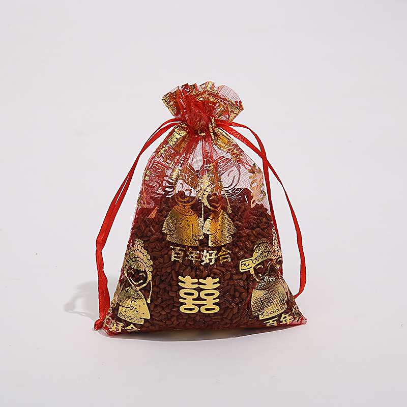 11*16结婚婚庆用品中国风喜糖袋婚礼纱袋回礼瓜子网纱袋子喜糖袋子