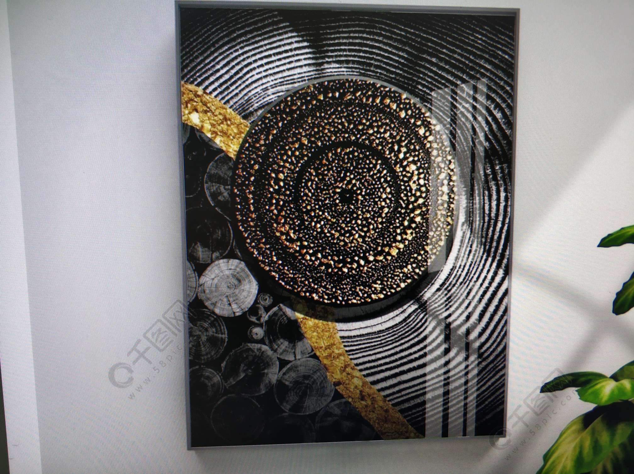 Best-selling Nordic-style wealth attraction living room sofa background decorative painting hanging picture round crystal porcelain painting circle undefined
