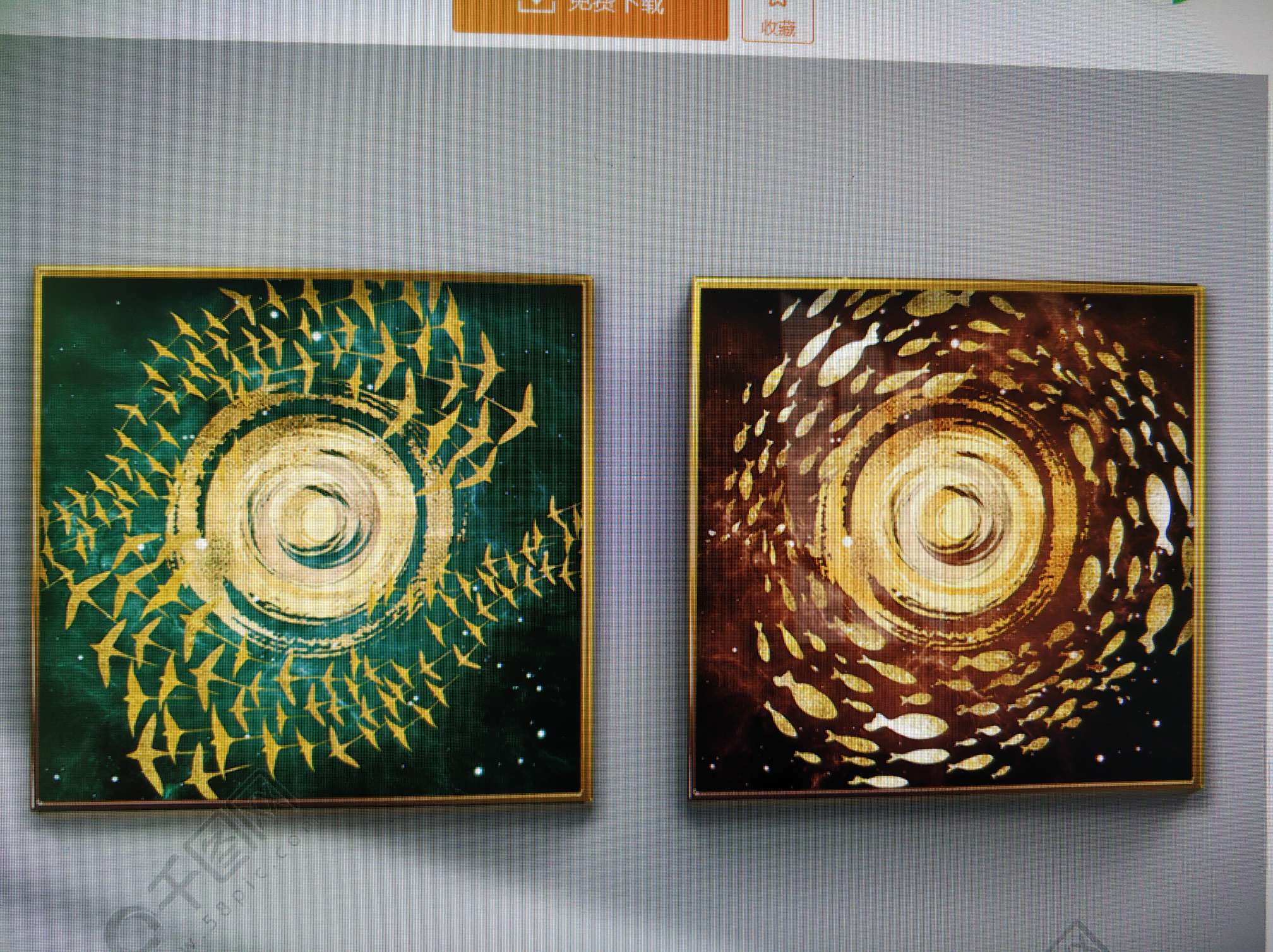 Best-selling Nordic-style wealth attraction living room sofa background decorative painting hanging picture round crystal porcelain painting circle undefined