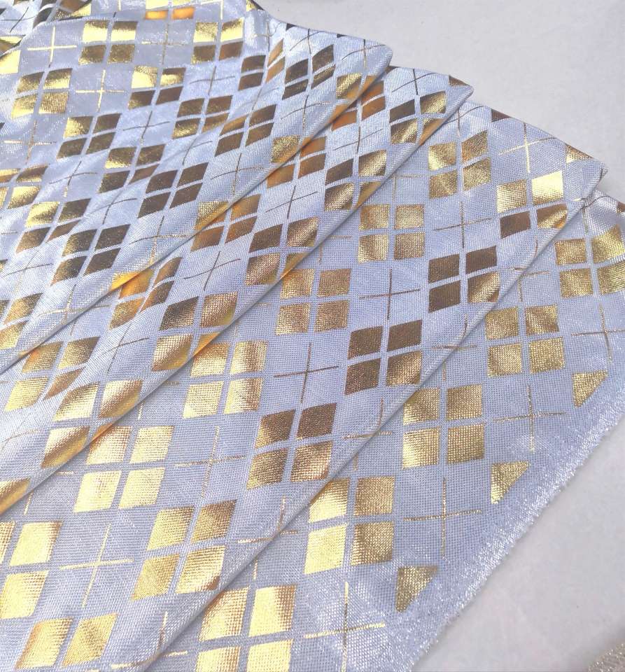 Diamond-shaped small square gilded shiny silk fabric, Muslim headscarf accessories, handicrafts, stage dance costume fabric details Picture