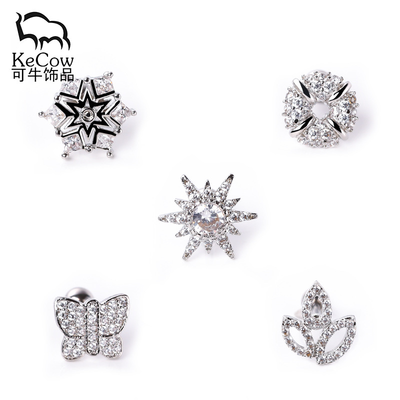 Changsheng Jewelry's original zircon mini titanium steel ear studs, personalized women's earrings wholesale Specification image