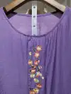 A fashionable round-neck embroidered purple women's top details Picture