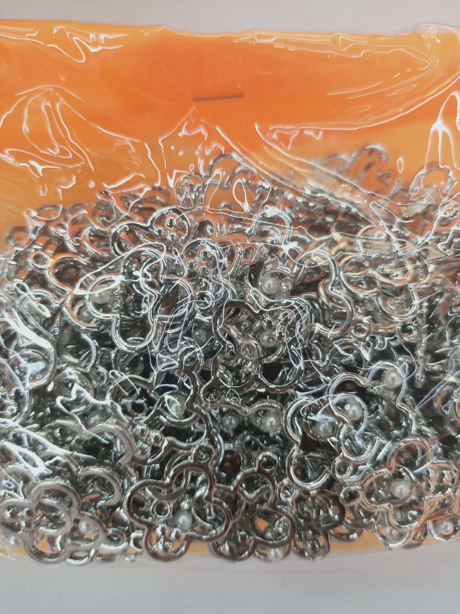 十字架加珍珠银色合金配件 志得饰品配件 DIY 网红爆款