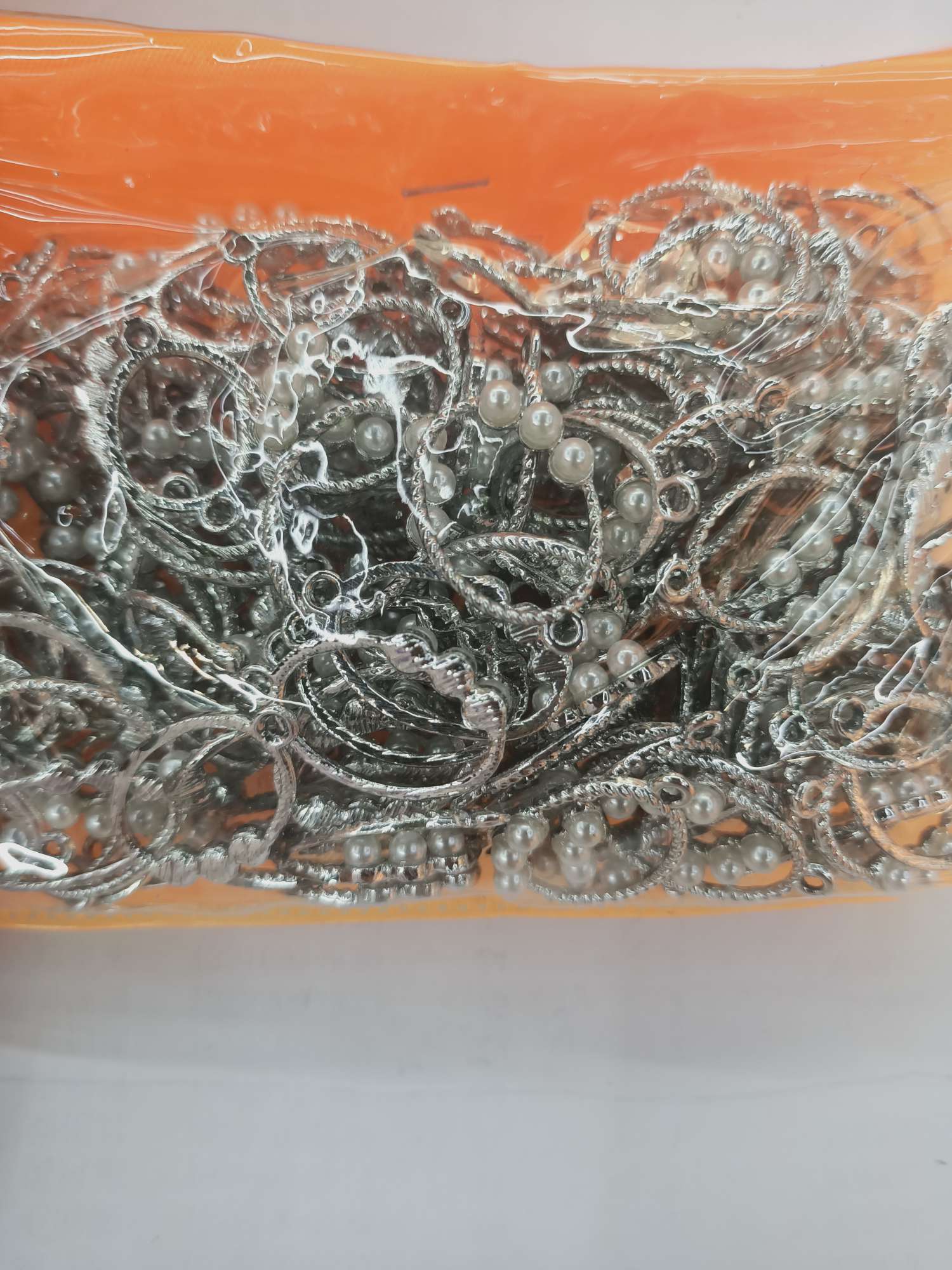 椭圆环加珍珠银饰合金配件 志得饰品配件 DIY 网红爆款