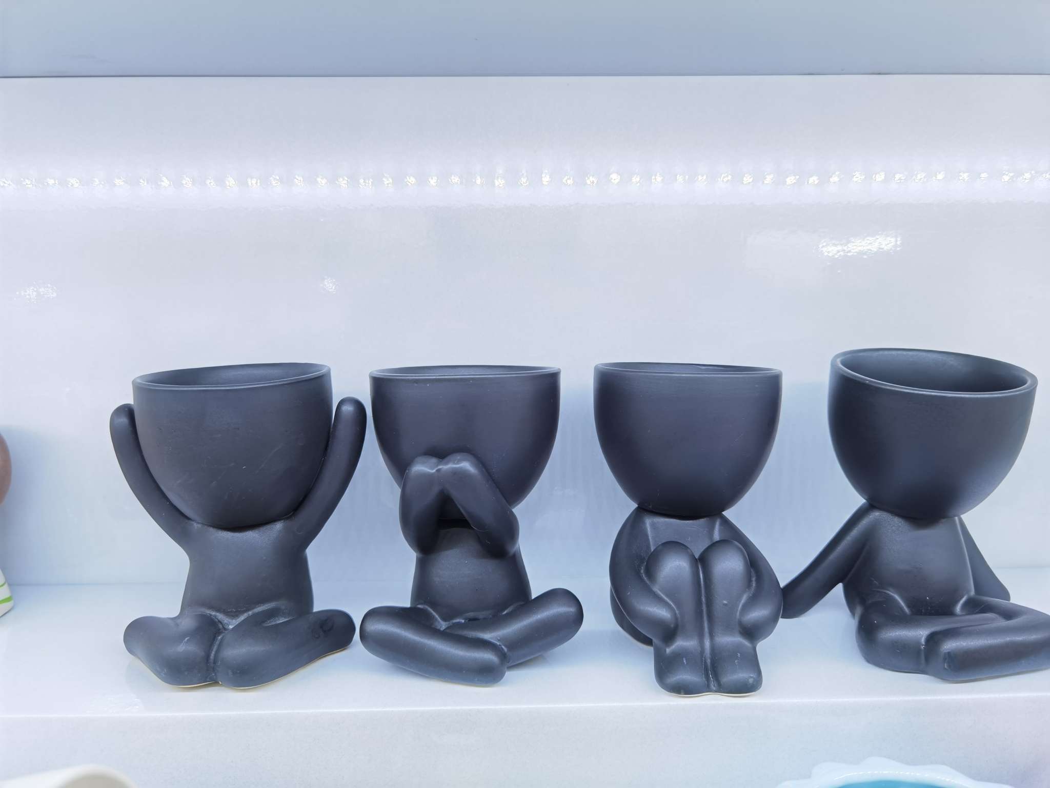 Hanlv Handicrafts' cute and creative ceramic character-shaped doll flower POTS Specification image