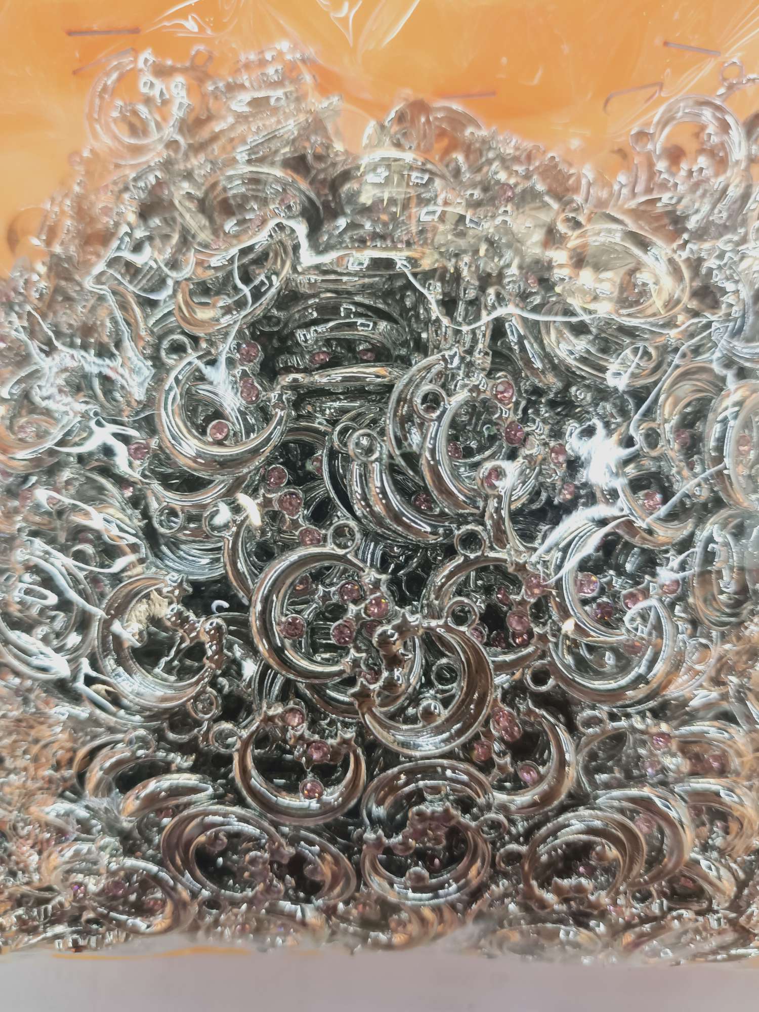 月亮粉钻星星合金配件 志得饰品配件 DIY 网红爆款