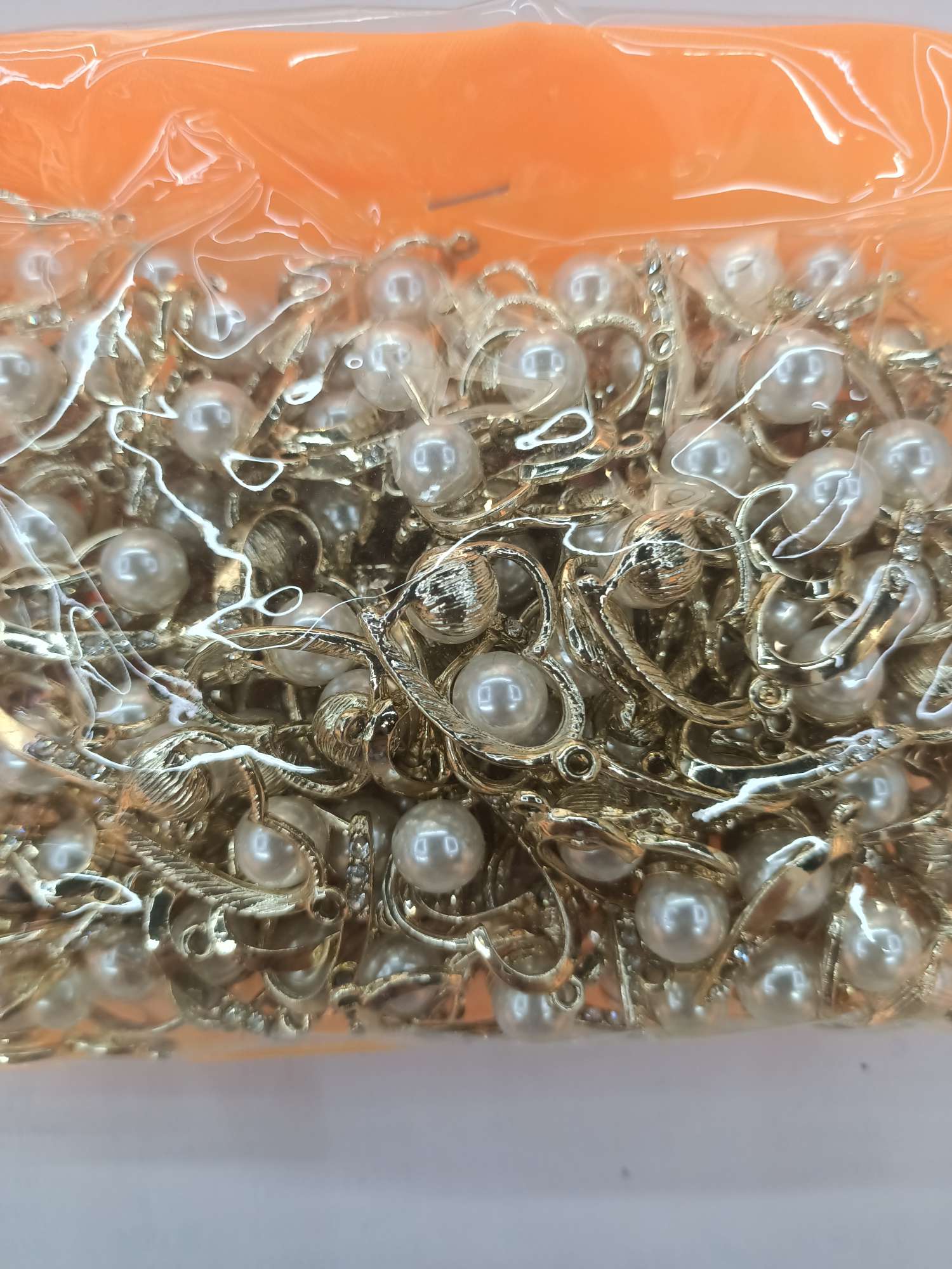 金色桃心带珍珠合金配件 志得饰品配件 DIY 网红爆款
