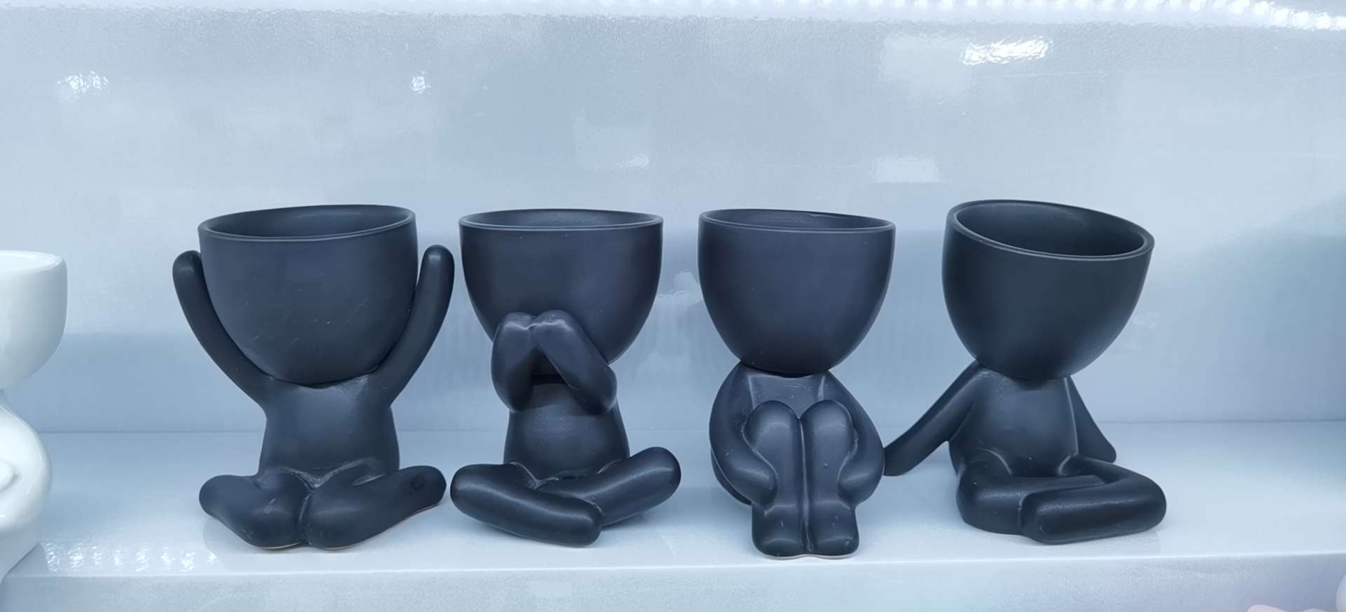 Hanlv Handicrafts' cute and creative ceramic character-shaped doll flower POTS undefined