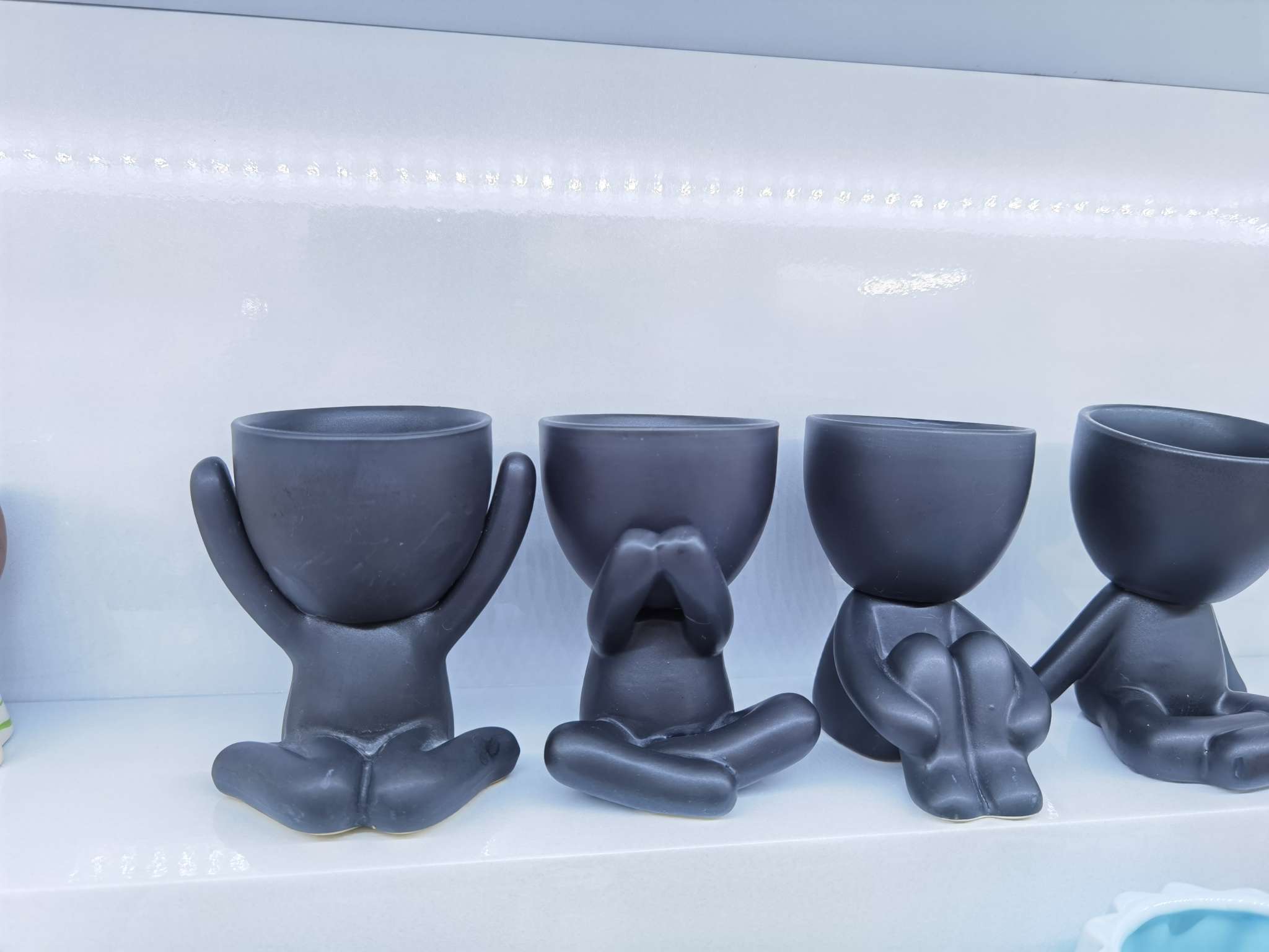 Hanlv Handicrafts' cute and creative ceramic character-shaped doll flower POTS details Picture