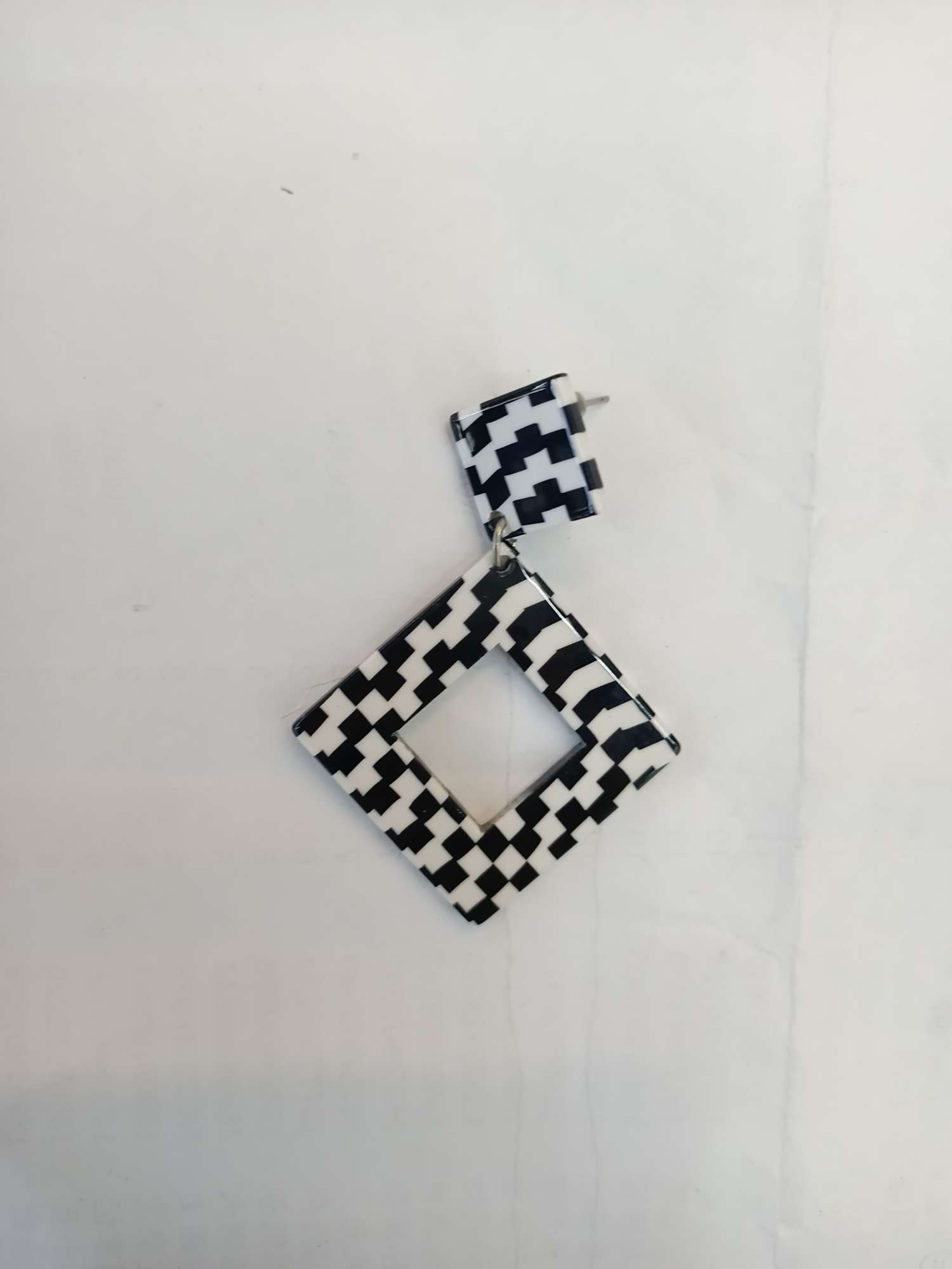 马赛克正方耳钉