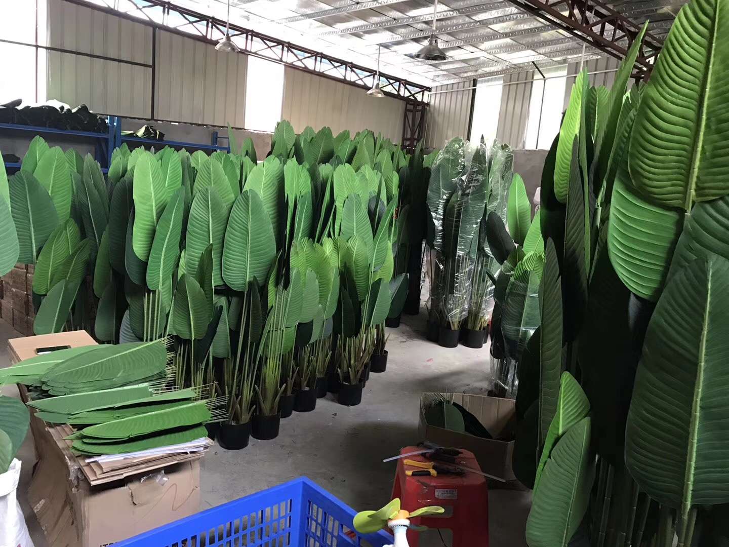 Popular online bestsellers: realistic canna lilies, traveler's lilies, turtle-back leaves, large plant potted plants, bonsai, shopping mall window display, and big tree ornaments details Picture