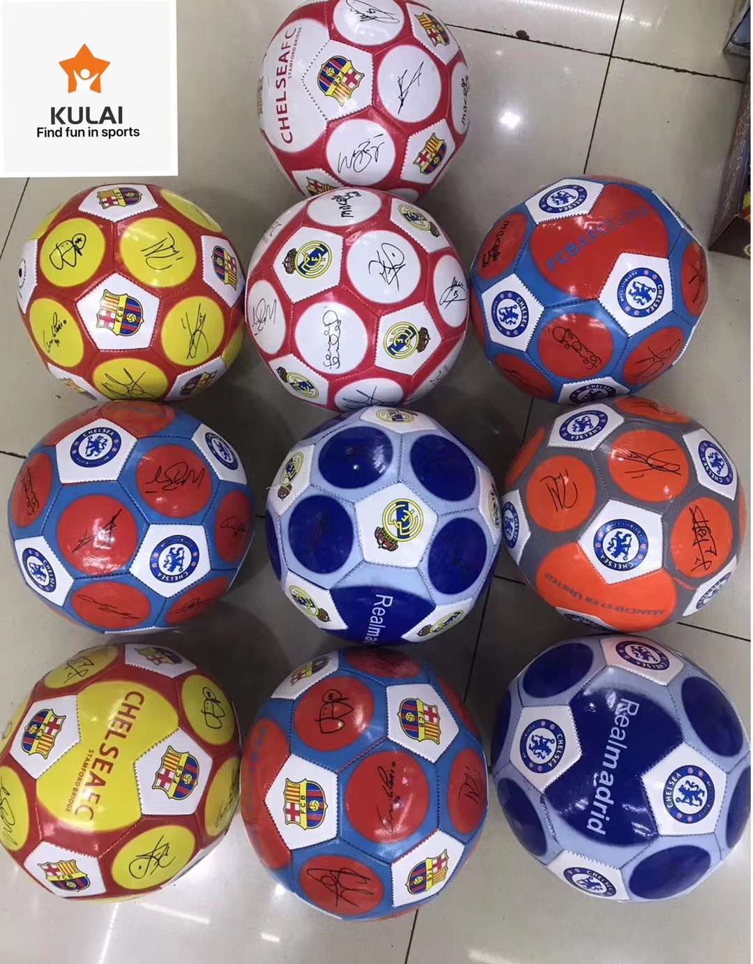 Number 5 square colour football