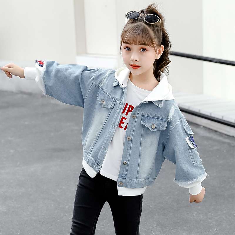 女童牛仔外套202019年新款春秋春装儿童装韩版大童洋气女孩春季潮