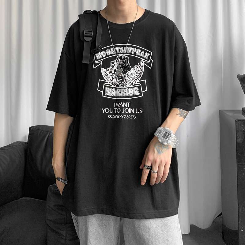 2020新款短袖男士t恤ins潮流百搭上衣服夏季原宿港风半袖潮牌嘻哈产品图