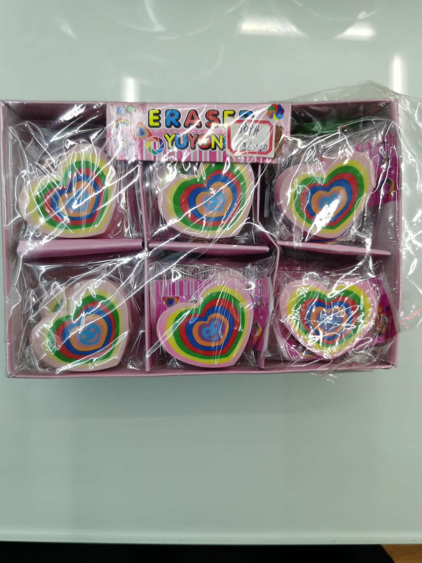 New multi-color heart-shaped eraser