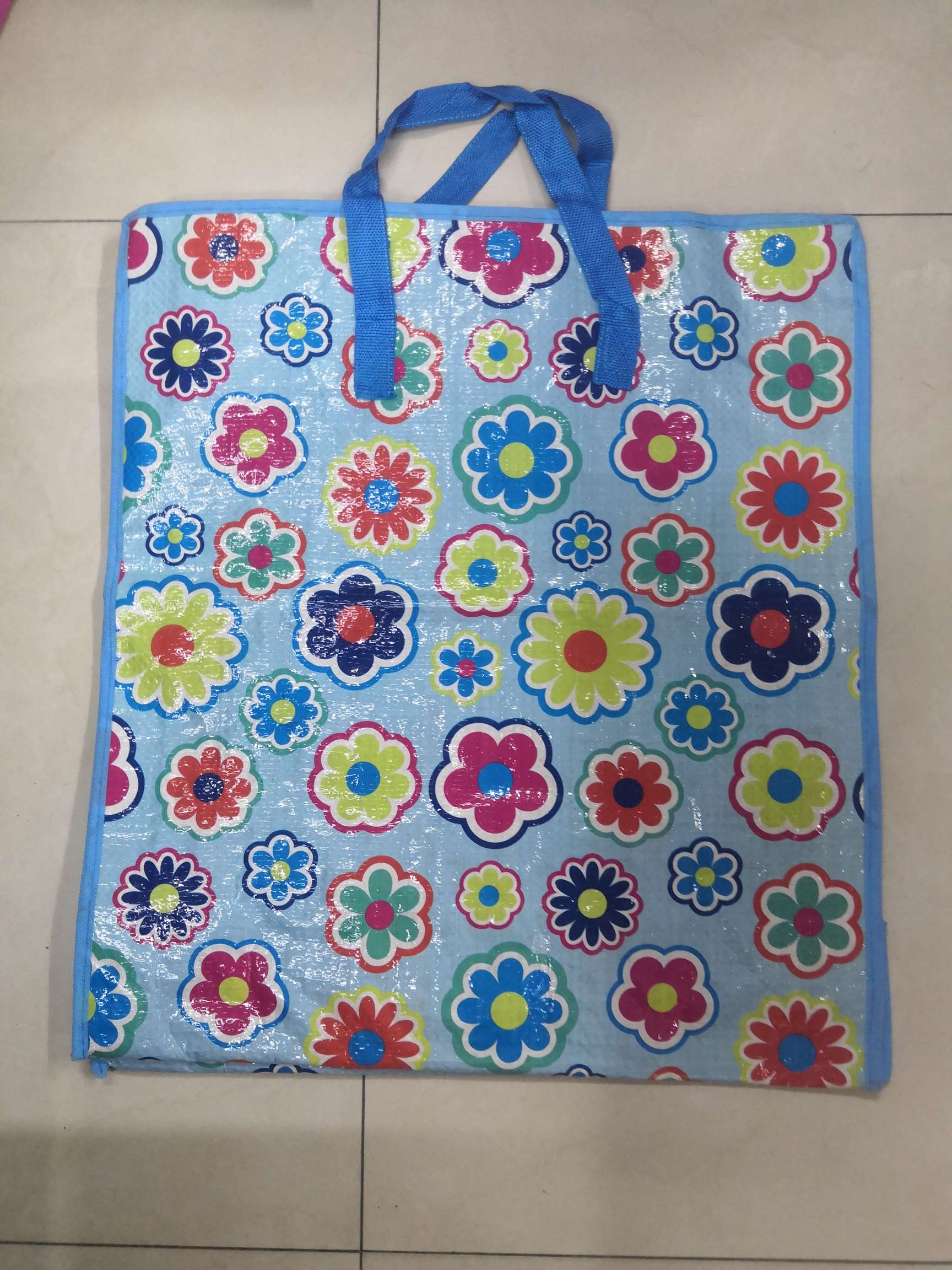 Colorful blue woven bags