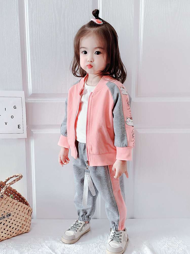 女童网红套装韩版潮2020新款春秋儿童洋气童装小童衣服女宝宝秋装