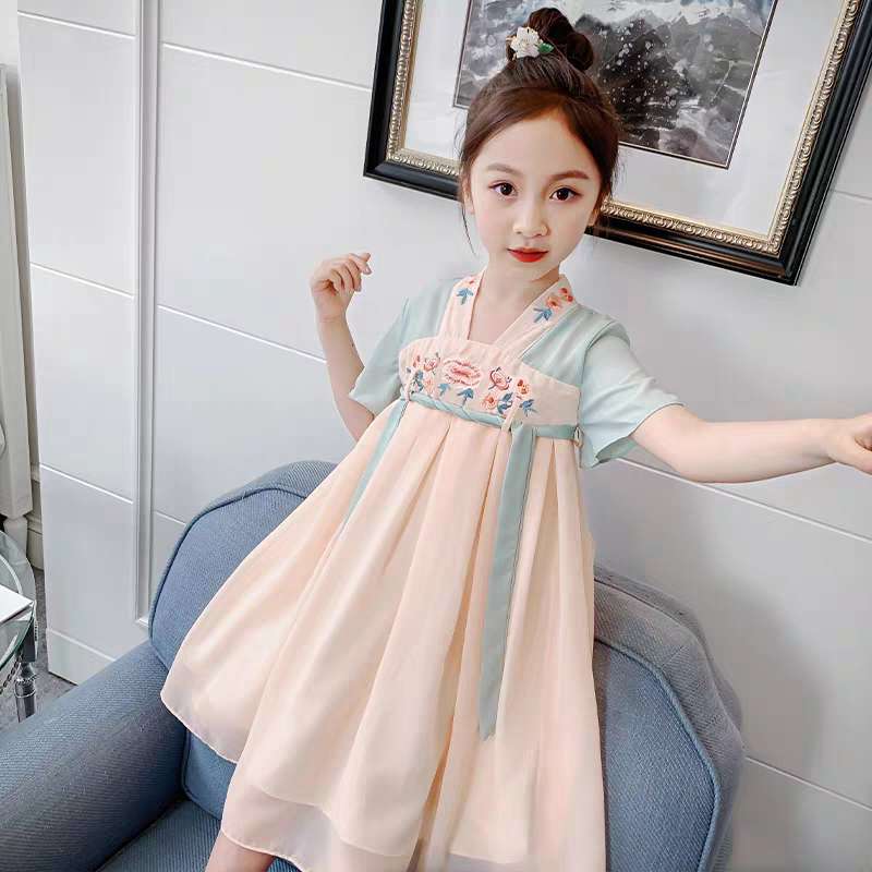 女童汉服连衣裙2020新款夏装洋气中国风裙子大童儿童装超仙公主裙产品图