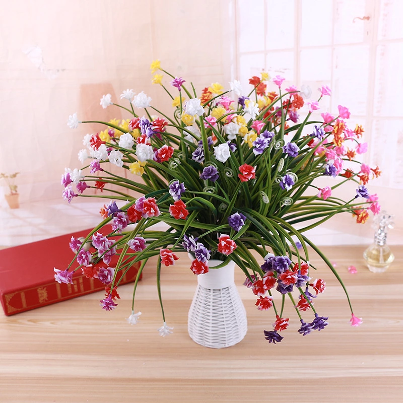 厂家直销桌面仿真花假花套装客厅餐桌小盆栽摆件卧室茶几装饰花批发仿真花玫瑰花9篮