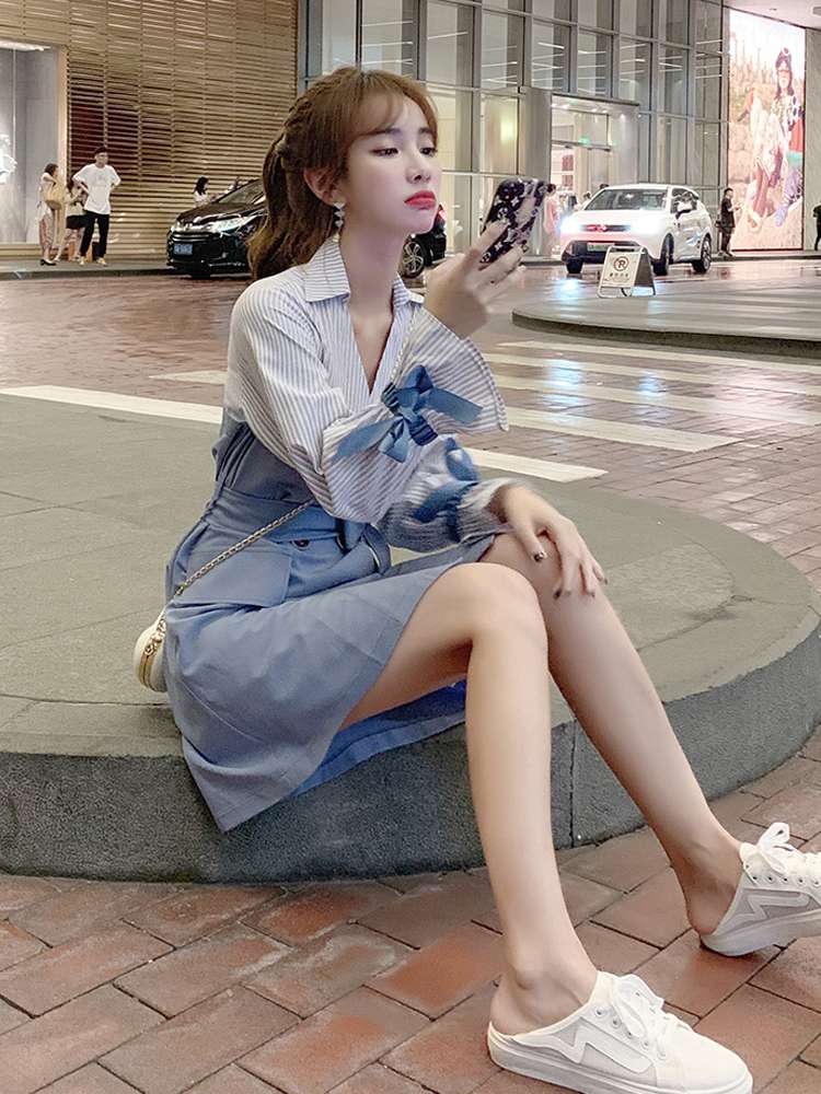 This short and petite autumn dress is a new style of women's school style, retro and sweet, first love polo shirt dress from 2020 Specification image